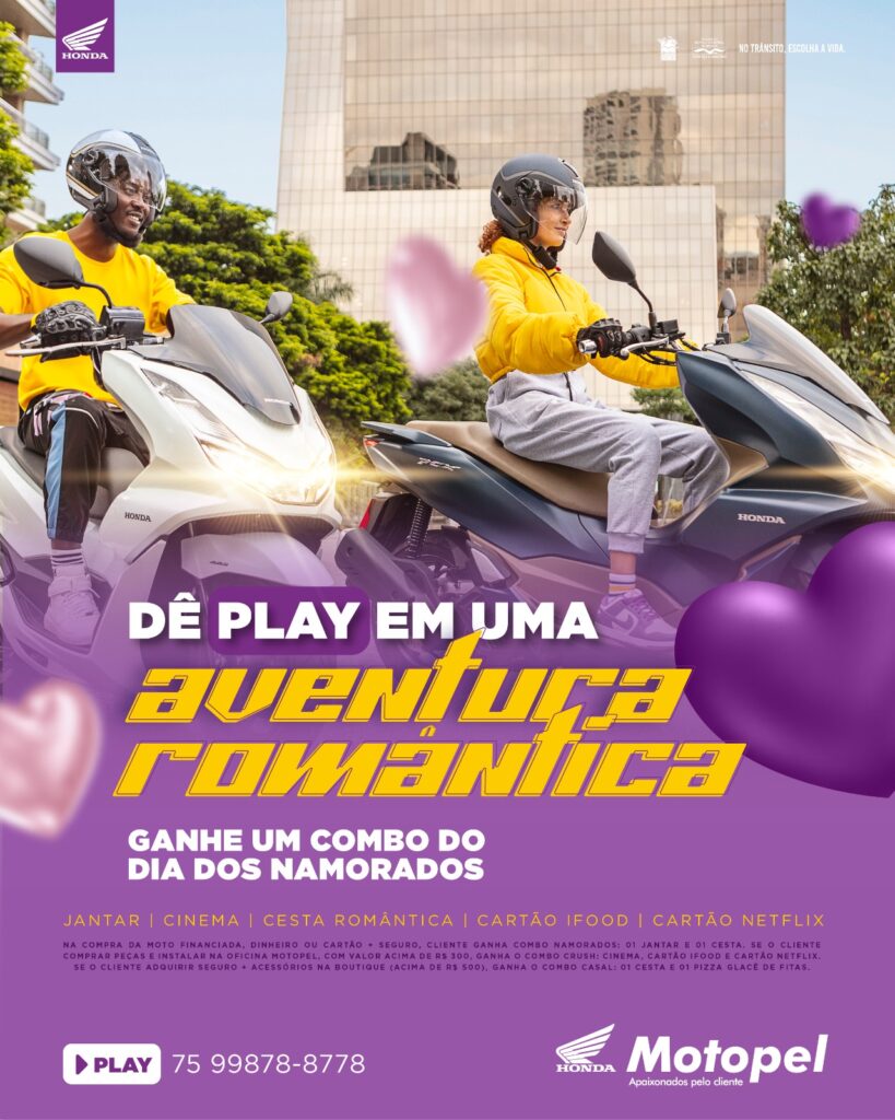 campanha aventura romantica - Moto Honda Motopel