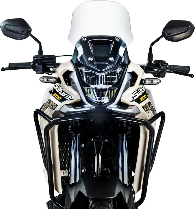 Home 2025 77 - Moto Honda Motopel Sahara frontal - Moto Honda Motopel