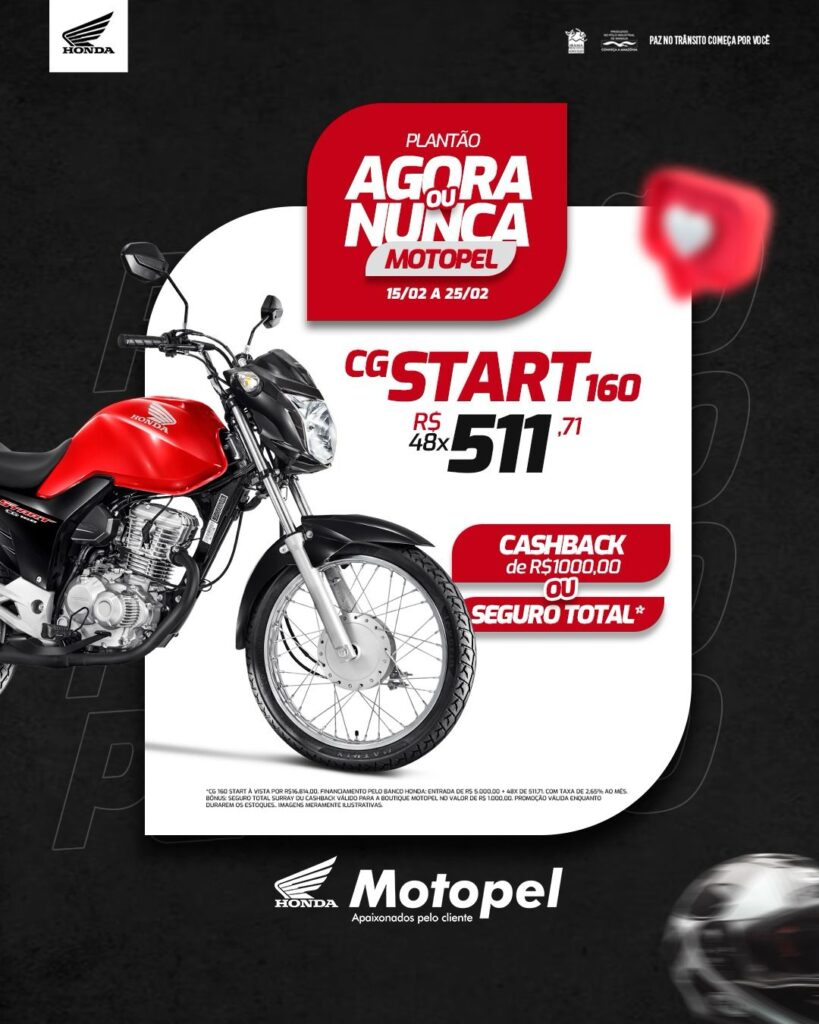 plantao agora ou nunca cg - Moto Honda Motopel